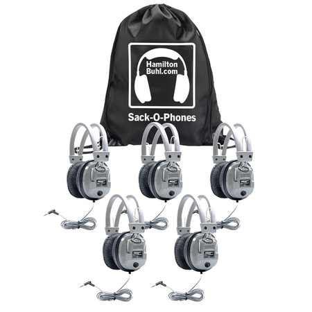 HAMILTONBUHL Sack-O-Phones, SC7V Deluxe Headphones in Carry Bag, PK5 SOP-SC7V